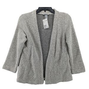 H&M Knit Open Front Cardigan Small Ivory‎ Textured Long Sleeve Jacket Layering